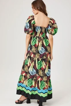 Tropical Print Maxi Dress