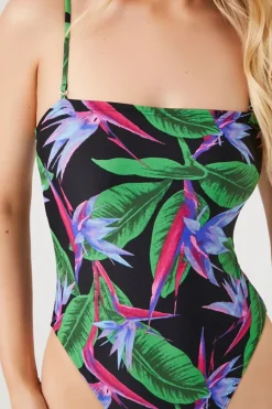 Tropical Print One-Piece Swimsuit