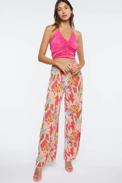 Tropical Print Palazzo Pants