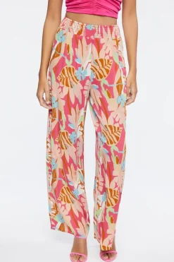 Tropical Print Palazzo Pants