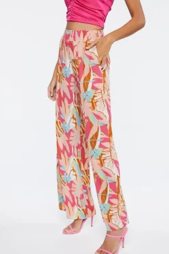 Tropical Print Palazzo Pants