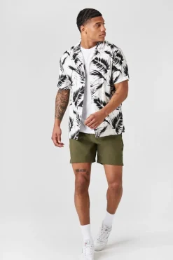 Tropical Print Short-Sleeve Shirt