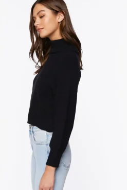 Tulip-Hem Turtleneck Sweater