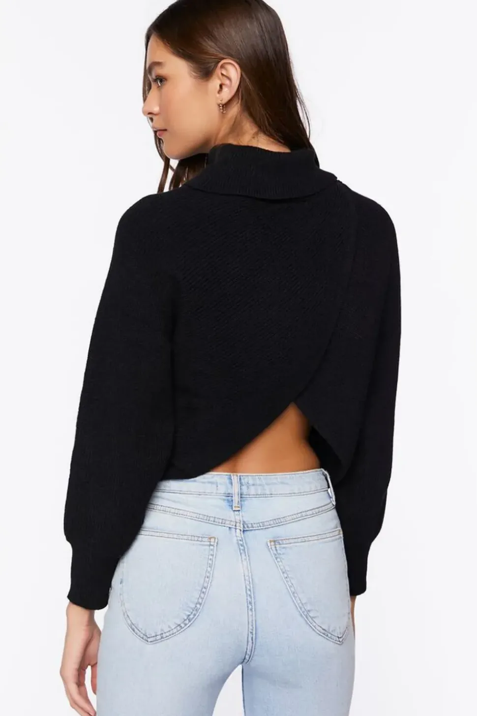 Tulip-Hem Turtleneck Sweater