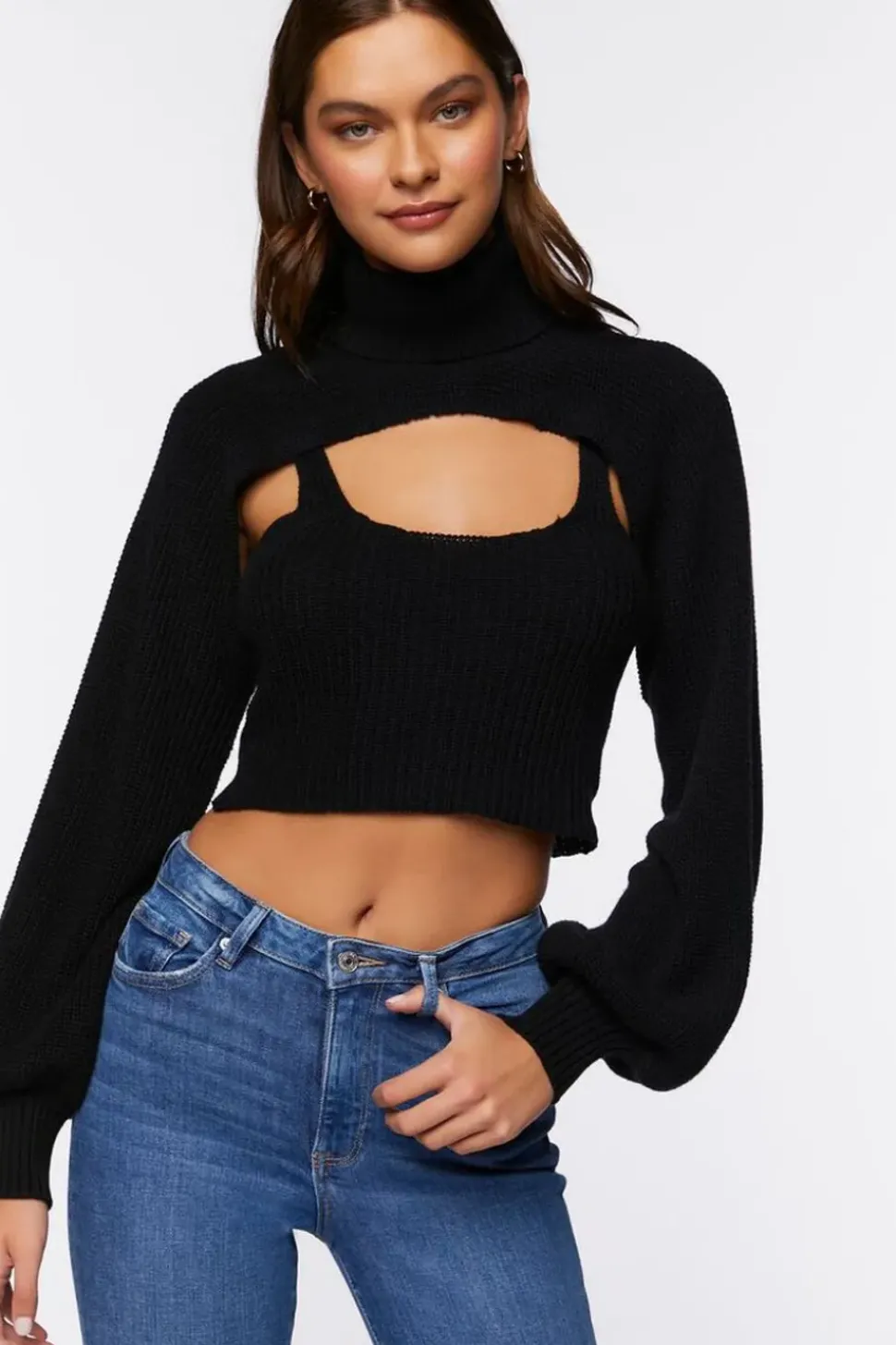 Turtleneck Combo Sweater