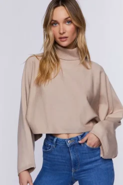 Turtleneck Dolman-Sleeve Sweater