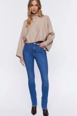 Turtleneck Dolman-Sleeve Sweater