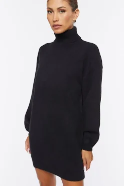 Turtleneck Mini Sweater Dress
