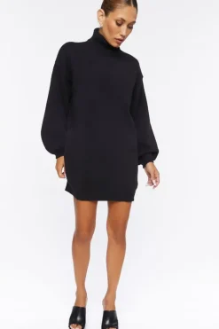 Turtleneck Mini Sweater Dress