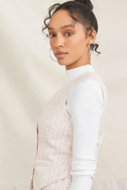 Tweed Button-Front Vest