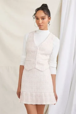 Tweed Drop-Waist Mini Skirt