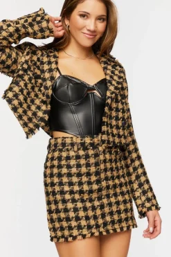 Tweed Houndstooth Mini Skirt