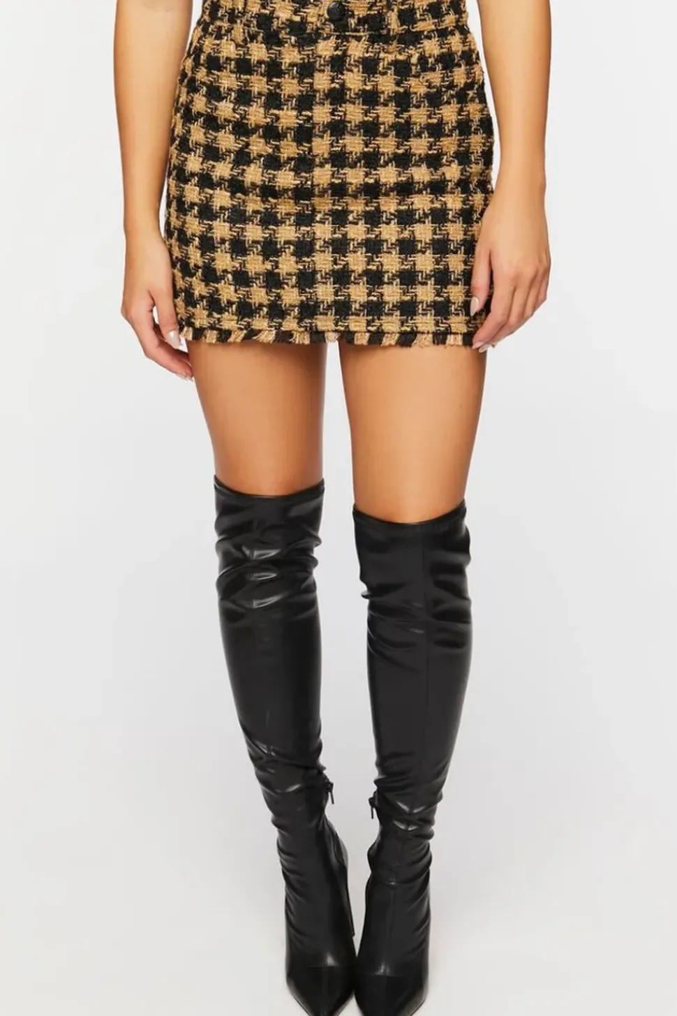 Tweed Houndstooth Mini Skirt