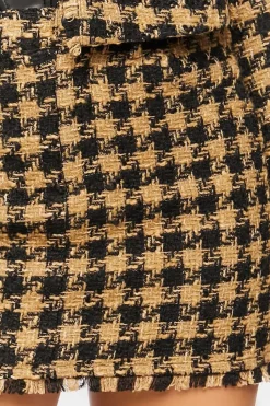 Tweed Houndstooth Mini Skirt