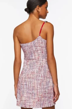 Tweed One-Shoulder Mini Dress