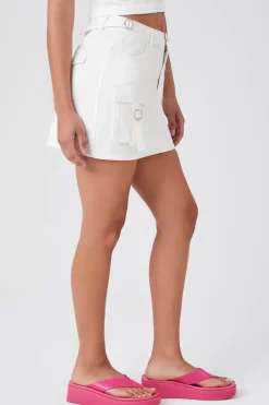 Twill Cargo Mini Skirt