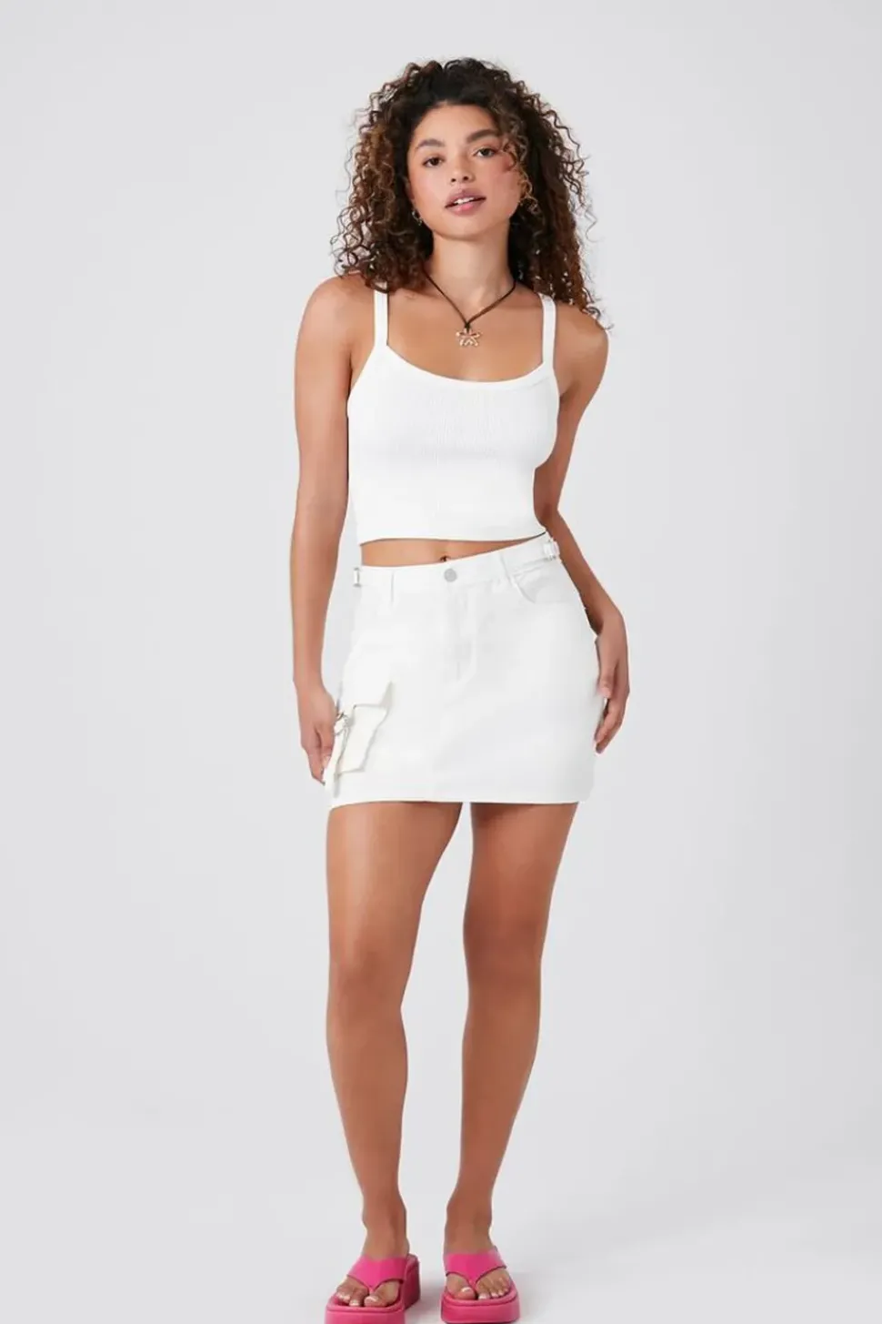 Twill Cargo Mini Skirt