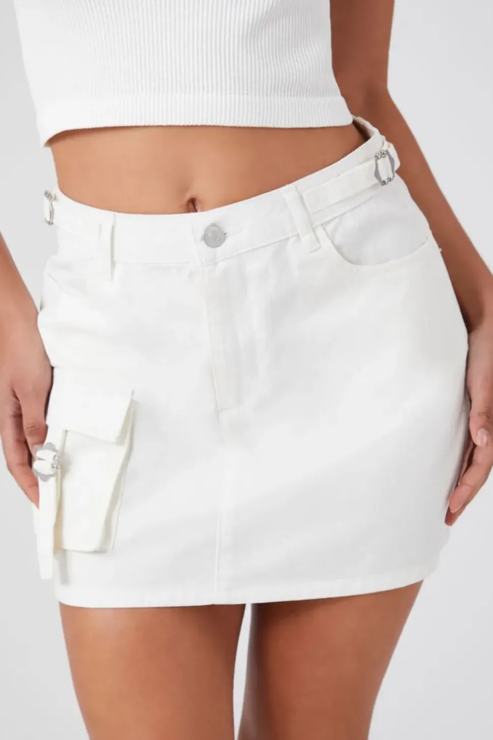 Twill Cargo Mini Skirt