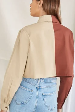 Twill Colorblock Top
