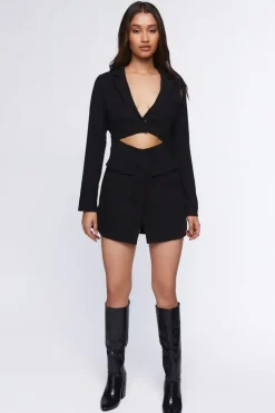 Twill Cutout Blazer Mini Dress
