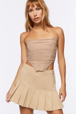 Twill Drop-Waist Mini Skirt