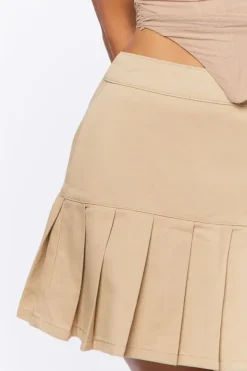 Twill Drop-Waist Mini Skirt