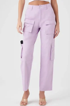 Twill High-Rise Cargo Pants