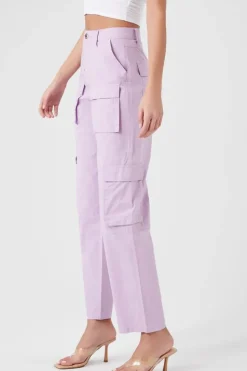 Twill High-Rise Cargo Pants