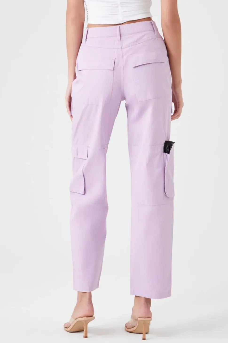 Twill High-Rise Cargo Pants