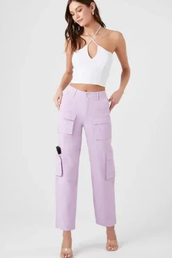 Twill High-Rise Cargo Pants