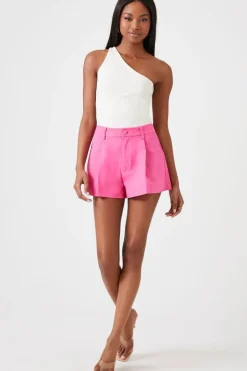Twill High-Rise Trouser Shorts
