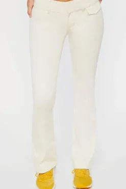 Twill Mid-Rise Flare Pants