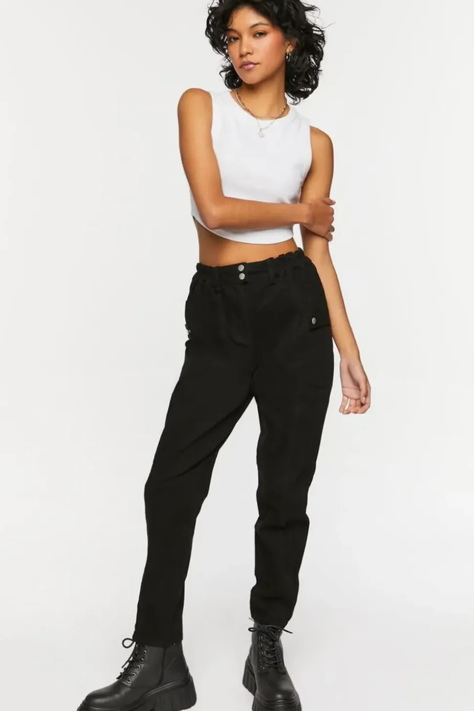 Twill Mid-Rise Joggers