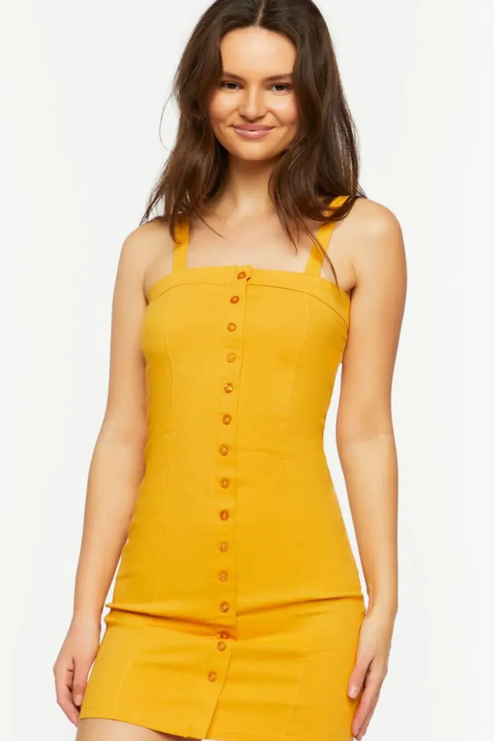 Twill Pinafore Mini Dress