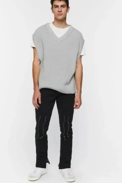 Twill Slim-Fit Zippered Pants