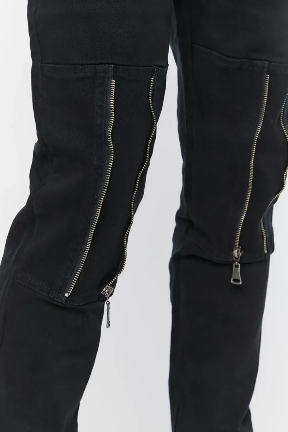 Twill Slim-Fit Zippered Pants