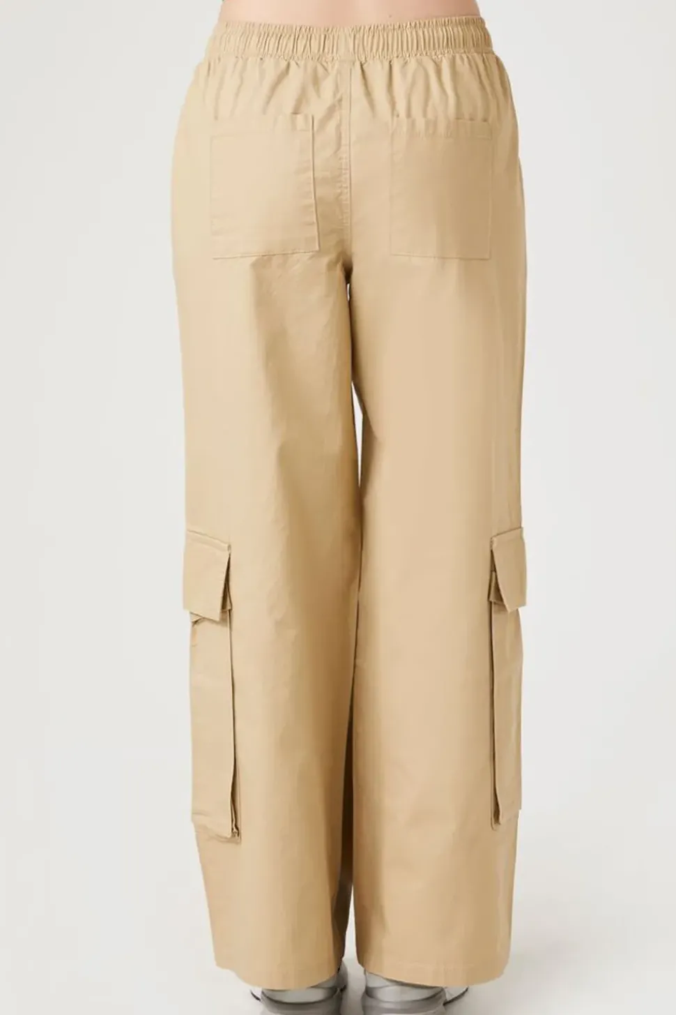 Twill Wide-Leg Cargo Pants