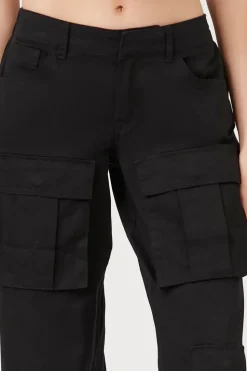 Twill Wide-Leg Cargo Pants