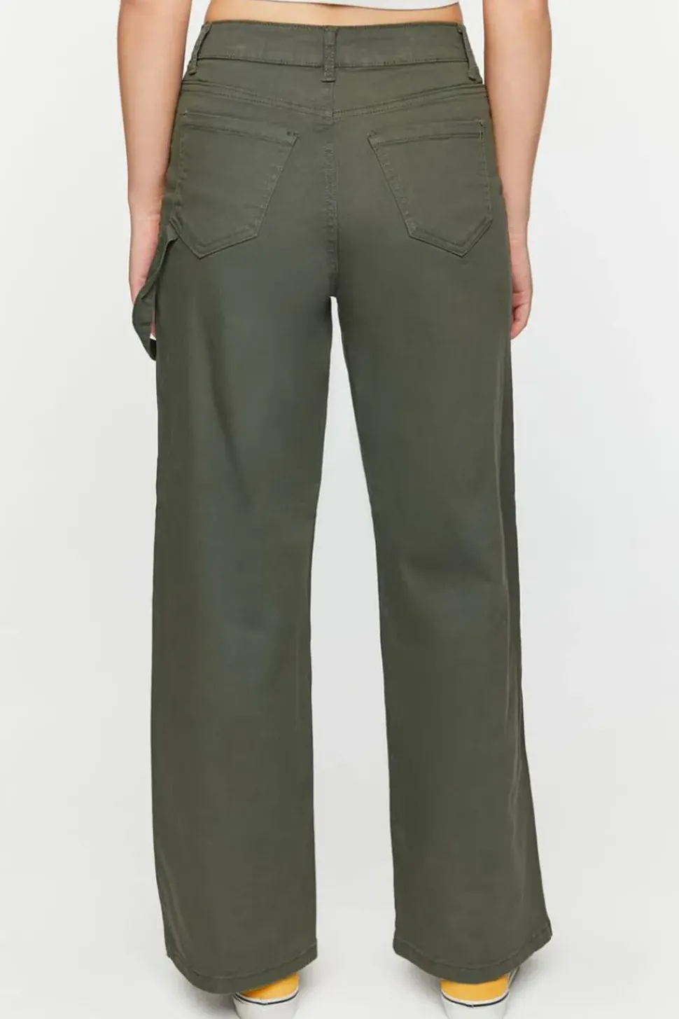 Twill Wide-Leg Utility Pants