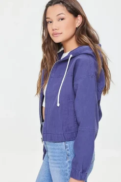 Twill Zip-Up Hooded Jacket