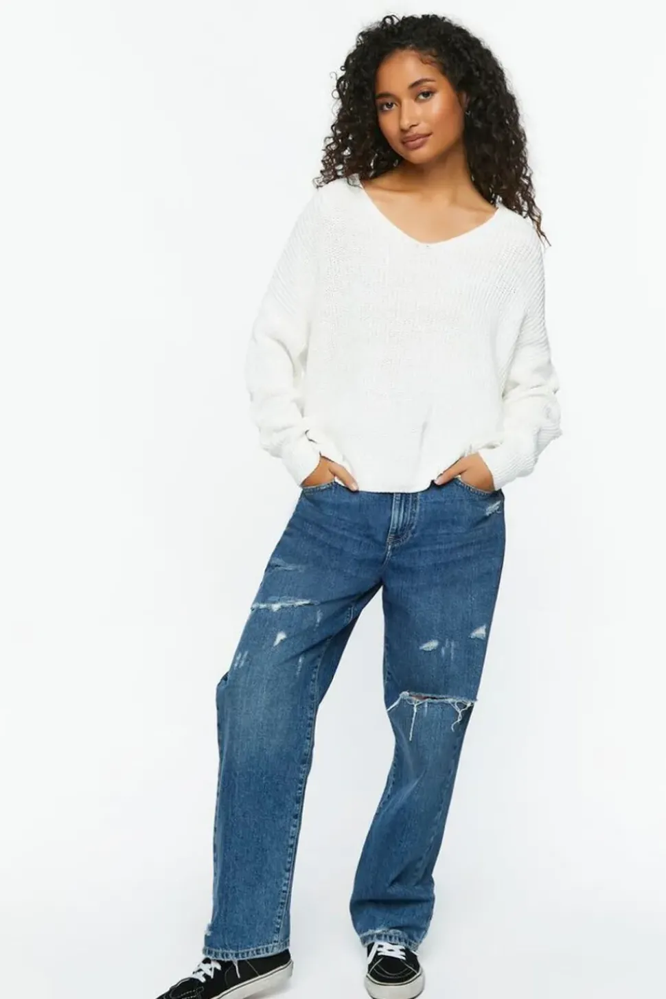 Twist-Back Long-Sleeve Sweater