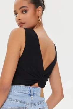 Twisted-Back Crop Top