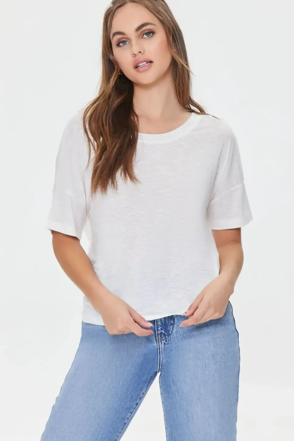 Twisted-Back Marled Knit Tee