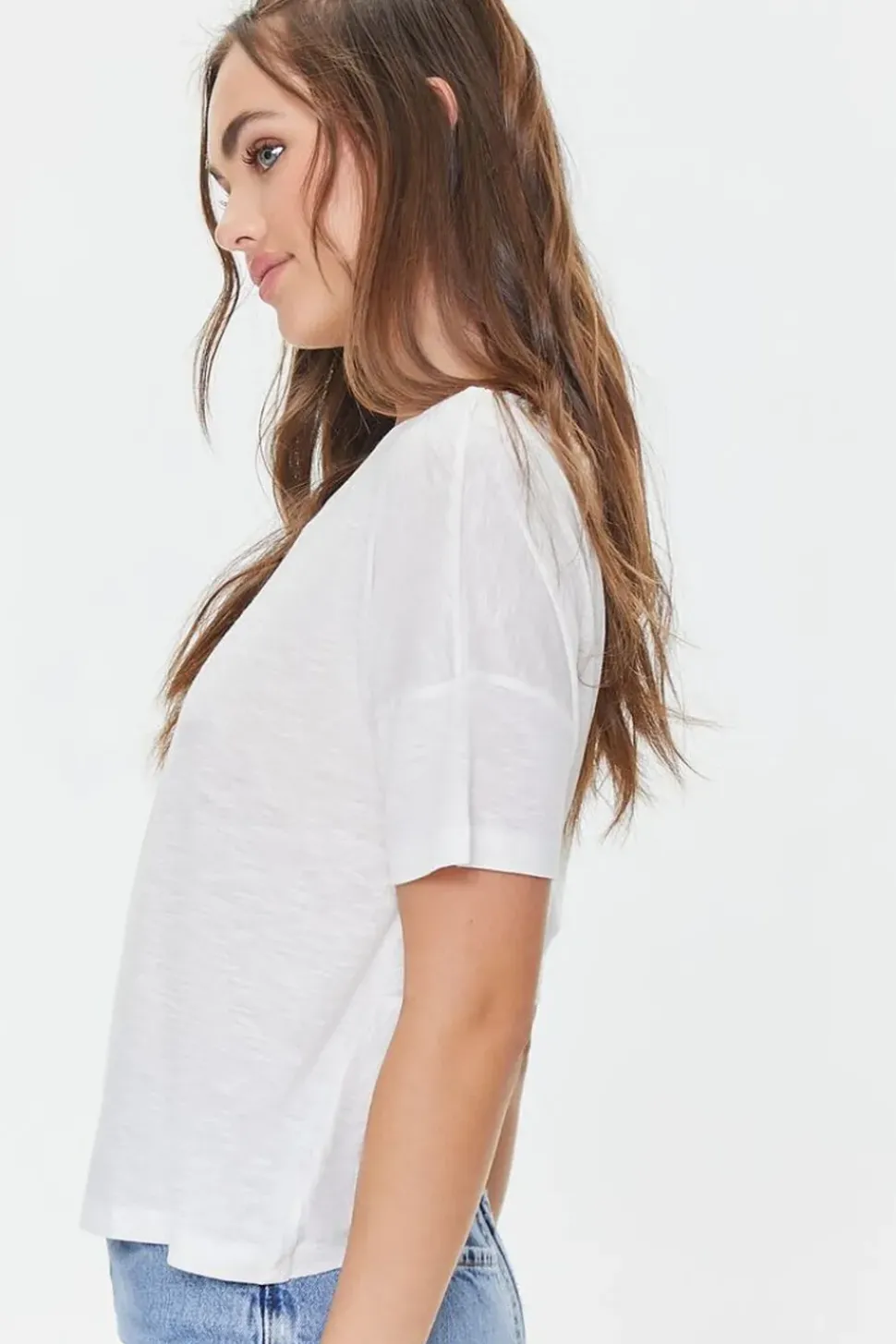 Twisted-Back Marled Knit Tee
