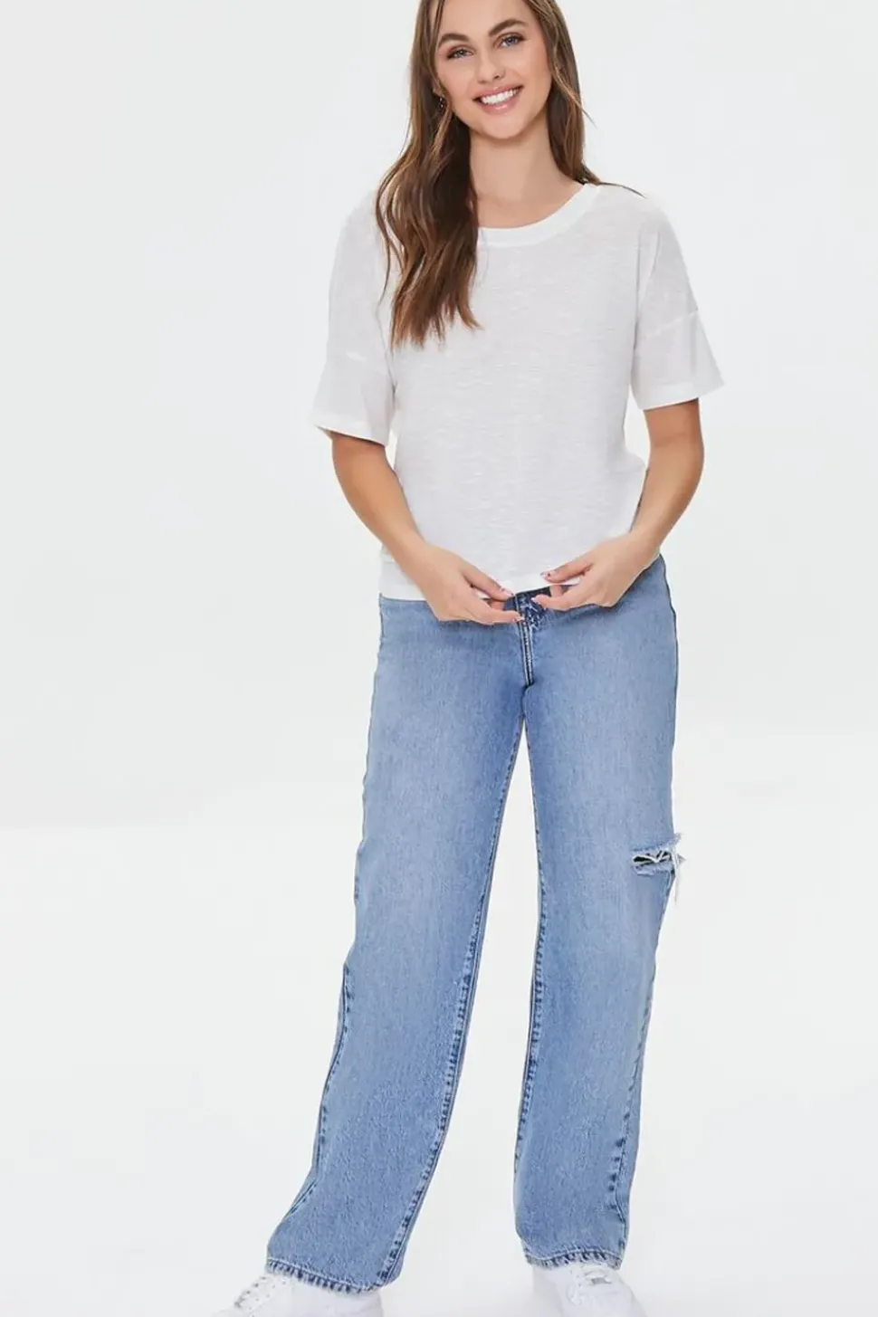 Twisted-Back Marled Knit Tee
