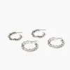 Twisted & Chain Hoop Earring Set
