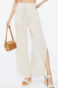 Twisted Crop Top & Slit Pants Set