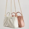 Twisted Faux Leather Crossbody Bag