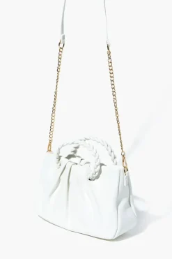 Twisted Faux Leather Crossbody Bag