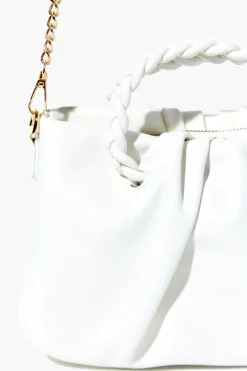 Twisted Faux Leather Crossbody Bag